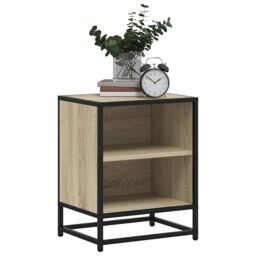 Berkfield Home Bedside Cabinets 2 pcs Sonoma Oak 40x31x50 cm Engineered Wood & Metal in Brown - Size: 40 x 31 x 50 cm - thumbnail 4