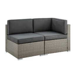 Home Detail DISCONTINUED Catina 7 Piece Modular Rattan Garden Furniture Sofa Set U-Shape or Corner in Grey - thumbnail 5