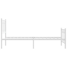 Berkfield Home Metal Bed Frame without Mattress with Footboard White 90x190cm - Size: 90x190 cm - thumbnail 5