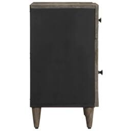 Berkfield Home Beautiful Bedside Cabinet Light Grey 50x33x60 cm Solid Wood Mango - Size: 50 x 33 x 60 cm - thumbnail 4
