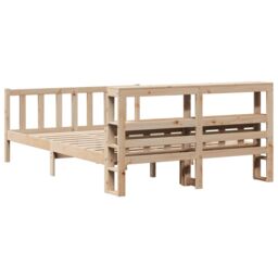 Berkfield Home Bed Frame without Mattress 160x200 cm Solid Wood Pine in Brown - thumbnail 6
