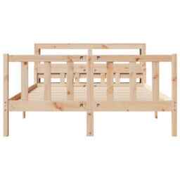 Berkfield Home Bed Frame without Mattress 160x200 cm Solid Wood Pine in Brown - thumbnail 4
