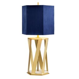 Netlighting Apollo 1 Light Table Lamp Brushed Brass E27 in Yellow - thumbnail 1