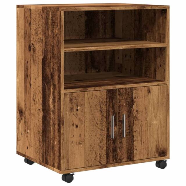 Berkfield Home Rolling Cabinet Old Wood 60x48x81 cm Engineered Wood in Brown - Size: 60 x 48 x 81 cm - image 1