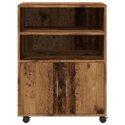 Berkfield Home Rolling Cabinet Old Wood 60x48x81 cm Engineered Wood in Brown - Size: 60 x 48 x 81 cm - thumbnail 4