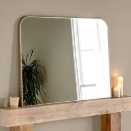 Yearn Mirrors Minimal Gold Mantle Mirror 110(w) x 80cm(h) - thumbnail 1