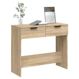 Berkfield Home Console Table Sonoma Oak 90x36x75 cm Engineered Wood in Brown - Size: 90 x 36 x 75 cm - thumbnail 4
