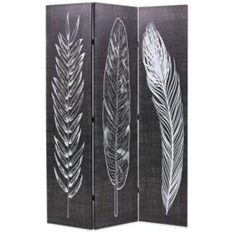 Berkfield Home Folding Room Divider 120x170 cm Feathers Black & White