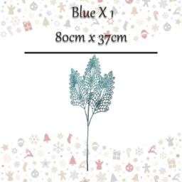 VFM e-Store Christmas Stem Leaves & Berries Decoration 80cm x 37cm Blue X 1 - Size: 80 cm x 37 cm - thumbnail 2