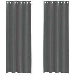 Berkfield Home Voile Curtains with Grommets 2 pcs Dark Grey 140x260 cm - thumbnail 2