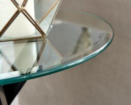 FurnitureboxUK Novara Round Tempered Glass Side End Table with Angled Starburst Metal Legs for Modern Glam Minimalist Living Room in Black - thumbnail 5