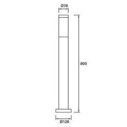 Netlighting Koral 1 Light Outdoor Bollard Light Urban Grey IP55 - thumbnail 2