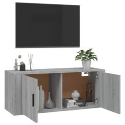 Berkfield Home Wall Mounted TV Cabinet Grey Sonoma 100x34.5x40 cm - thumbnail 5