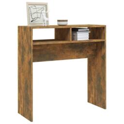 Berkfield Home Decorative Console Table Smoked Oak 78x30x80 cm Engineered Wood in Brown - Size: 78 x 30 x 80 cm - thumbnail 4