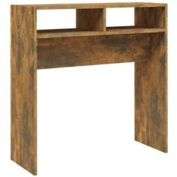 Berkfield Home Decorative Console Table Smoked Oak 78x30x80 cm Engineered Wood in Brown - Size: 78 x 30 x 80 cm - thumbnail 3
