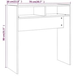 Berkfield Home Decorative Console Table Smoked Oak 78x30x80 cm Engineered Wood in Brown - Size: 78 x 30 x 80 cm - thumbnail 7