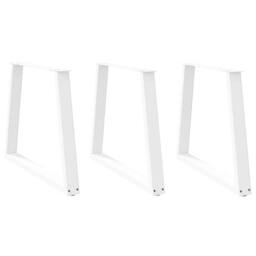 Berkfield Home Dining Table Legs V-Shape 3 pcs White 80x(72-73.3) cm Steel - thumbnail 2