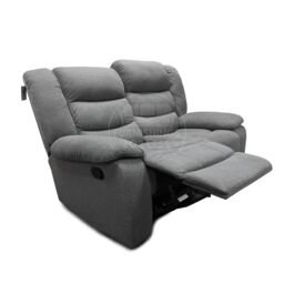 Furnishings For Less UK Manhattan Grey Fabric Sofa Suite Manual Reclining Sofa Set 3 + 2 Seater Sofas With Drinks Tray High Back - thumbnail 6