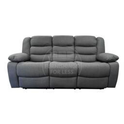 Furnishings For Less UK Manhattan Grey Fabric Sofa Suite Manual Reclining Sofa Set 3 + 2 Seater Sofas With Drinks Tray High Back - thumbnail 2