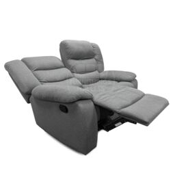 Furnishings For Less UK Manhattan Grey Fabric Sofa Suite Manual Reclining Sofa Set 3 + 2 Seater Sofas With Drinks Tray High Back - thumbnail 8