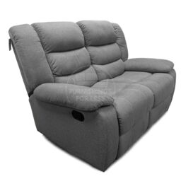 Furnishings For Less UK Manhattan Grey Fabric Sofa Suite Manual Reclining Sofa Set 3 + 2 Seater Sofas With Drinks Tray High Back - thumbnail 9