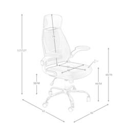 Angel Cerda Black Fabric Swivel Office Chair Height-Adjustable - thumbnail 8
