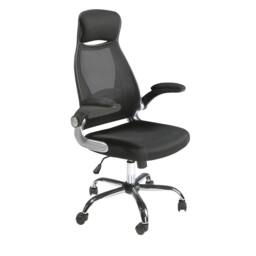 Angel Cerda Black Fabric Swivel Office Chair Height-Adjustable