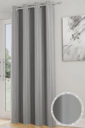 Enhanced Living 'Nightfall' Grey Plain Supersoft Thermal Blockout Single Eyelet Door Curtain - Size: 168 cm width x 214 cm drop