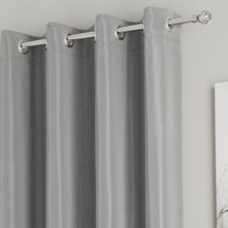 Enhanced Living 'Nightfall' Grey Plain Supersoft Thermal Blockout Single Eyelet Door Curtain - Size: 168 cm width x 214 cm drop - thumbnail 2