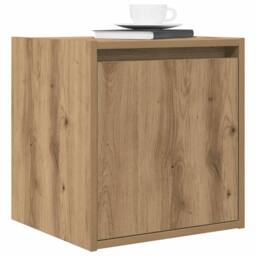 Berkfield Home Durable Wall-Mounted Bedside Cabinet Artisan Oak 38x34x40 cm in Brown - Size: 38 x 34 x 40 cm - thumbnail 4