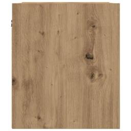 Berkfield Home Durable Wall-Mounted Bedside Cabinet Artisan Oak 38x34x40 cm in Brown - Size: 38 x 34 x 40 cm - thumbnail 7
