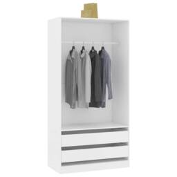 Berkfield Home Wardrobe White 100x50x200 cm Engineered Wood - Size: 100 x 50 x 200 cm - thumbnail 4
