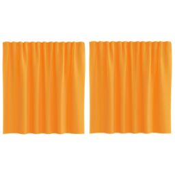 Berkfield Home Voile Curtains with Loops 2 pcs Orange 140x140 cm - thumbnail 2