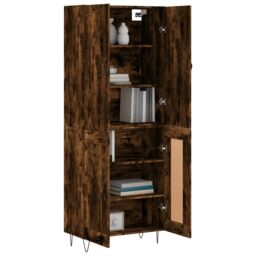 Berkfield Home Highboard Smoked Oak 69.5x34x180 cm Engineered Wood in Brown - thumbnail 3