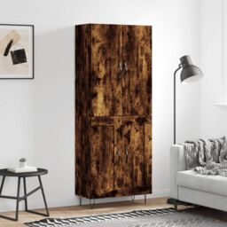 Berkfield Home Highboard Smoked Oak 69.5x34x180 cm Engineered Wood in Brown - thumbnail 1