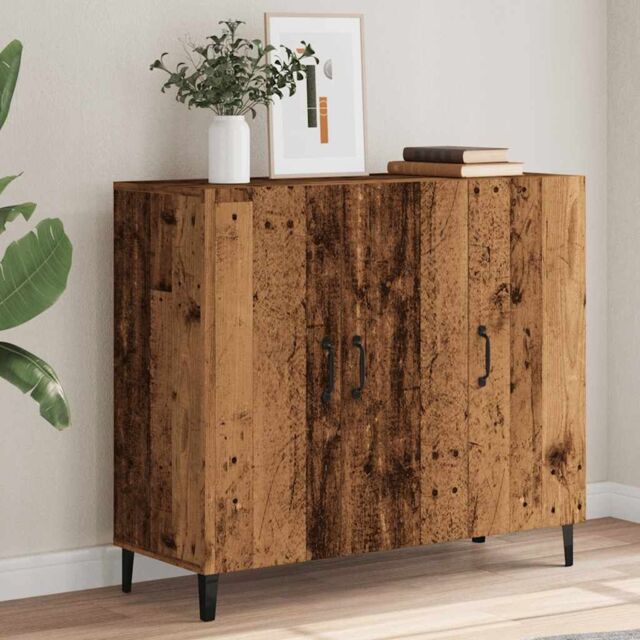 Berkfield Home Sideboard Old Wood 90x34x80 cm Engineered Wood in Brown - Size: 90 x 34 x 80 cm - image 1