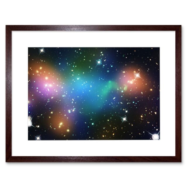 Artery8 Wall Art Print Hubble Space Astronomy Galaxy Cluster Abell 520 HST-CFHT-CXO Colourful Galaxies Dark Matter Hot Gas Caused Intergalactic - image 1