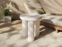 Vente-unique Metal Side Table - H45 Cm - Cream - RAVOKA - thumbnail 5