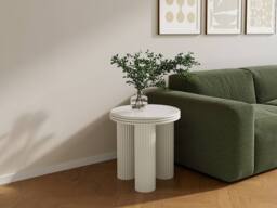 Vente-unique Metal Side Table - H45 Cm - Cream - RAVOKA - thumbnail 1