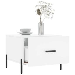 Berkfield Home Coffee Table High Gloss White 50x50x40 cm Engineered Wood - Size: 50 x 50 x 40 cm - thumbnail 4