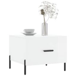 Berkfield Home Coffee Table High Gloss White 50x50x40 cm Engineered Wood - Size: 50 x 50 x 40 cm - thumbnail 3