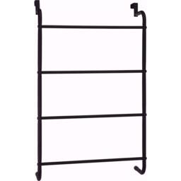 Havendro Black Modern 4 Bar Over the Door Towel Organizer - thumbnail 2