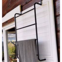 Havendro Black Modern 4 Bar Over the Door Towel Organizer - thumbnail 5