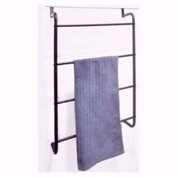 Havendro Black Modern 4 Bar Over the Door Towel Organizer - thumbnail 6