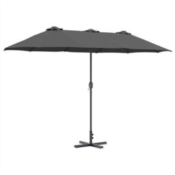 Berkfield Home Garden Parasol Folding Anthracite 380 x 196 x 235 cm - thumbnail 2