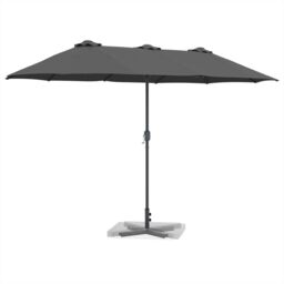 Berkfield Home Garden Parasol Folding Anthracite 380 x 196 x 235 cm - thumbnail 3