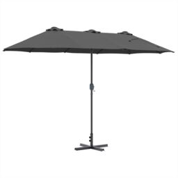 Berkfield Home Garden Parasol Folding Anthracite 380 x 196 x 235 cm - thumbnail 8