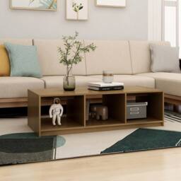 Berkfield Home Modern Coffee Table Honey Brown 110x50x34 cm Solid Pinewood - Size: 110 x 50 x 34 cm - thumbnail 1