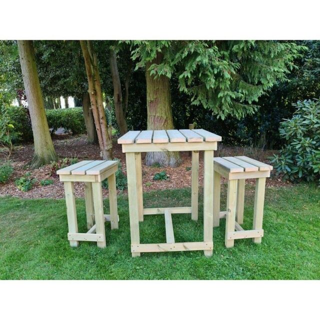 Churnet Valley Garden Furniture Ltd Butchers Bar Set - L80 x W80 x H107 cm in Brown - image 1