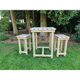 Churnet Valley Garden Furniture Ltd Butchers Bar Set - L80 x W80 x H107 cm in Brown - thumbnail 3